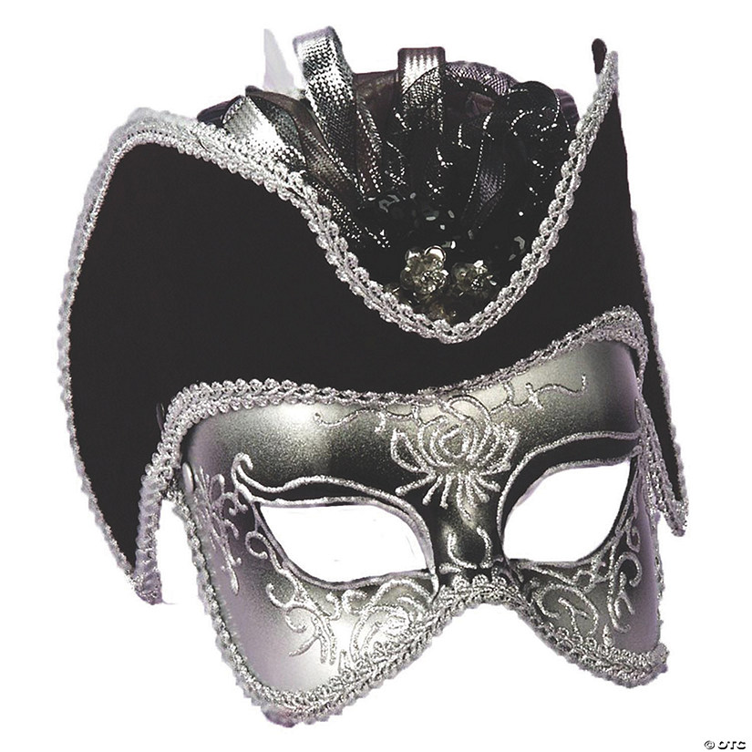 Adult's Silver Venetian Mask Image