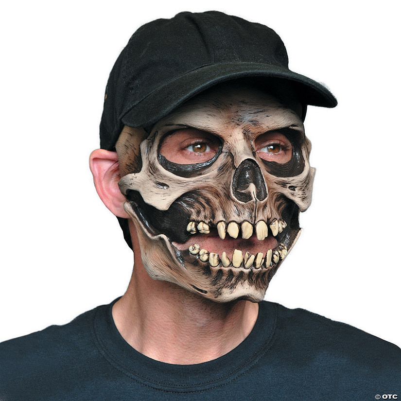 Adult's Skull with Baseball Cap Face Mask Image