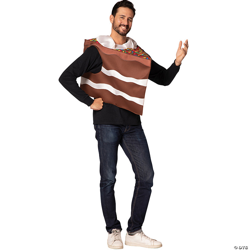 Adults Slice of Chocolate Cake Costume Image