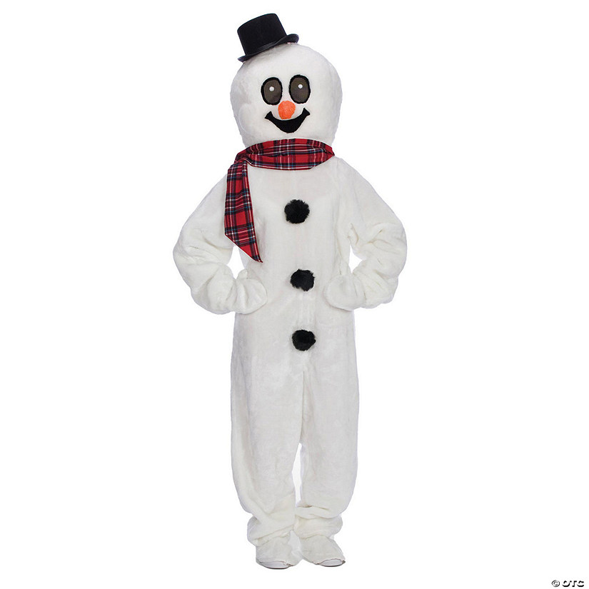 Adult's Snowman Suit with Mascot Head Image