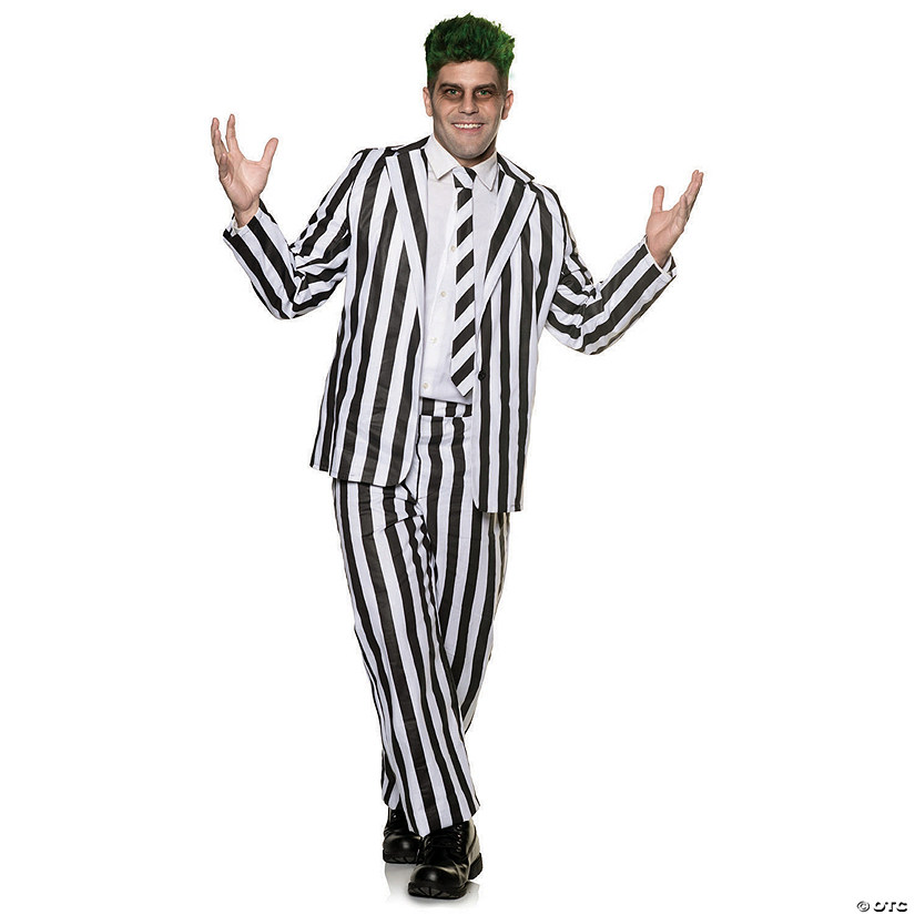 Adults Spooky Striped Suit Costume Image