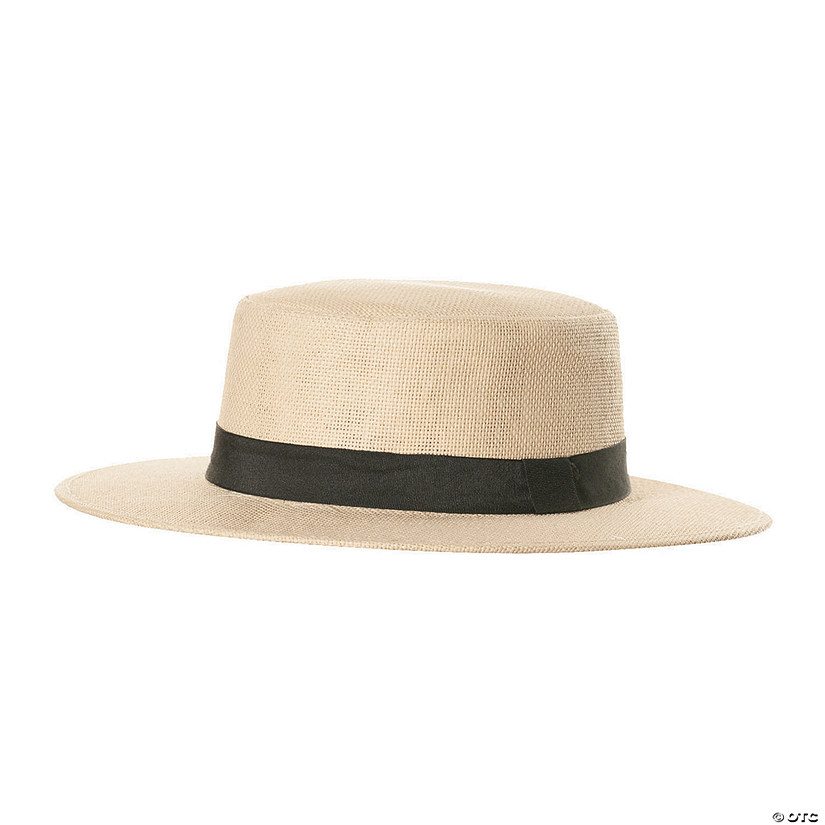 Adult's Straw Cowboy Hat with Black Hatband Image
