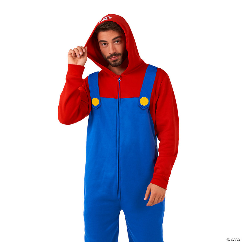 Adults Super Mario Bros.&amp;#8482; Mario Onesie Costume Image