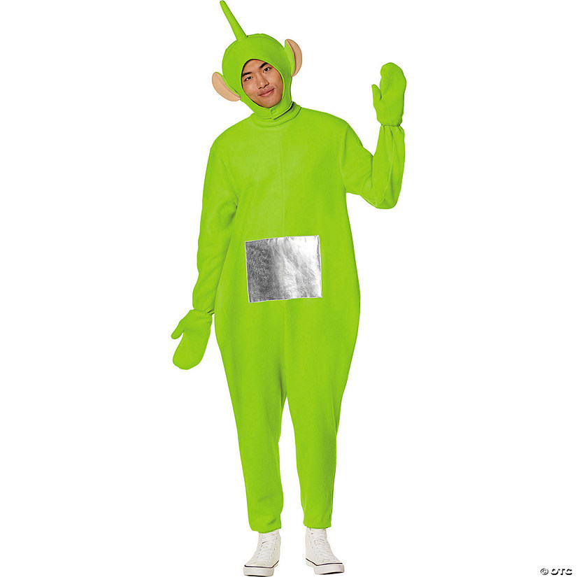 Adults Teletubbies&#8482; Green Dipsy Polyester Jumpsuit Costume Image