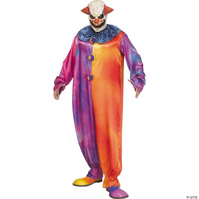 Adults Tie-Die Clown Jumpsuit Costume - One Size Image