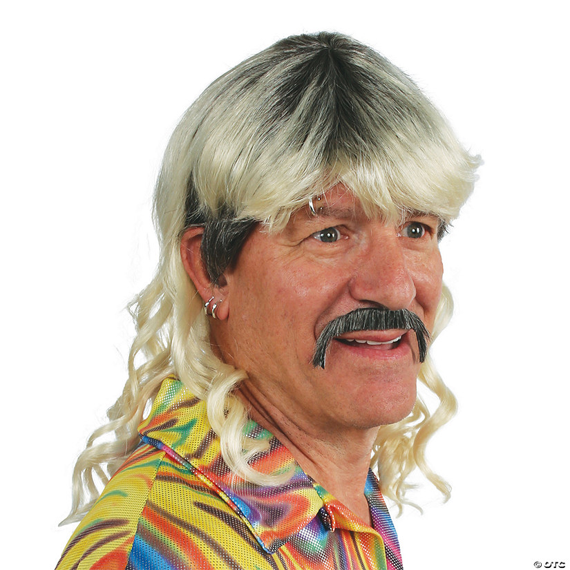 Adults Tiger Cool Cat Jewelry, Mullet and Mustache Set Image