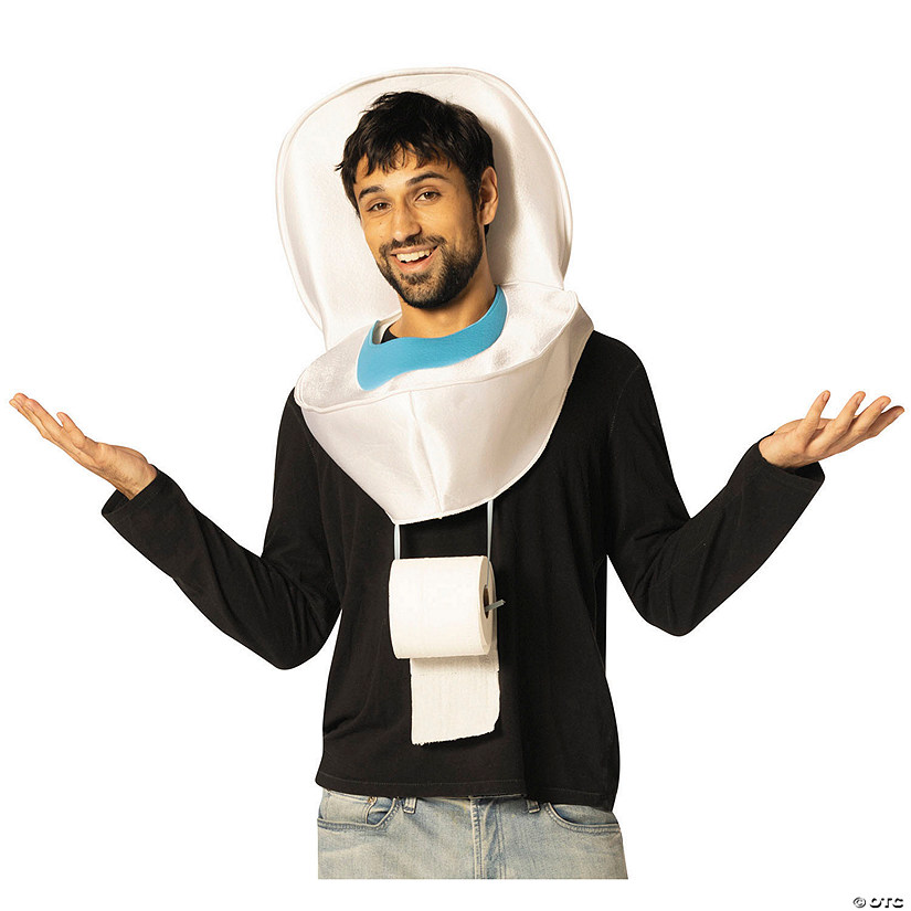 Adults Toilet Headpiece Costume - One Size Image