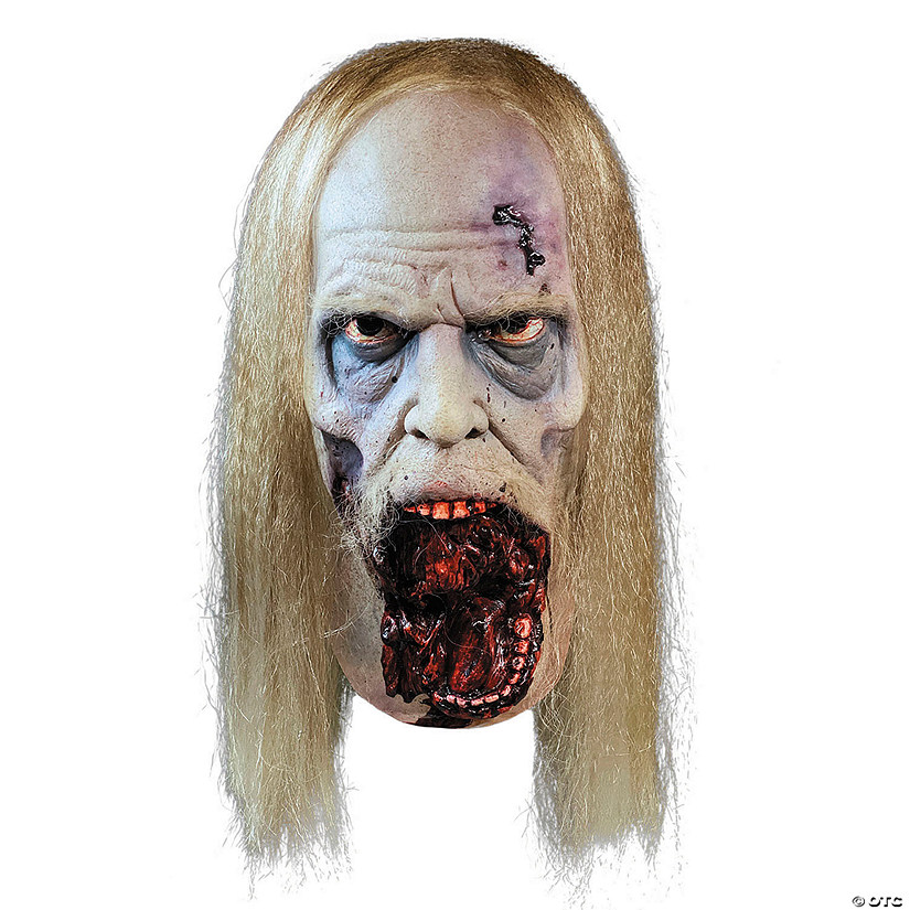 Adults Twisted Walker Zombie Overhead Mask with Hair - One Size Image