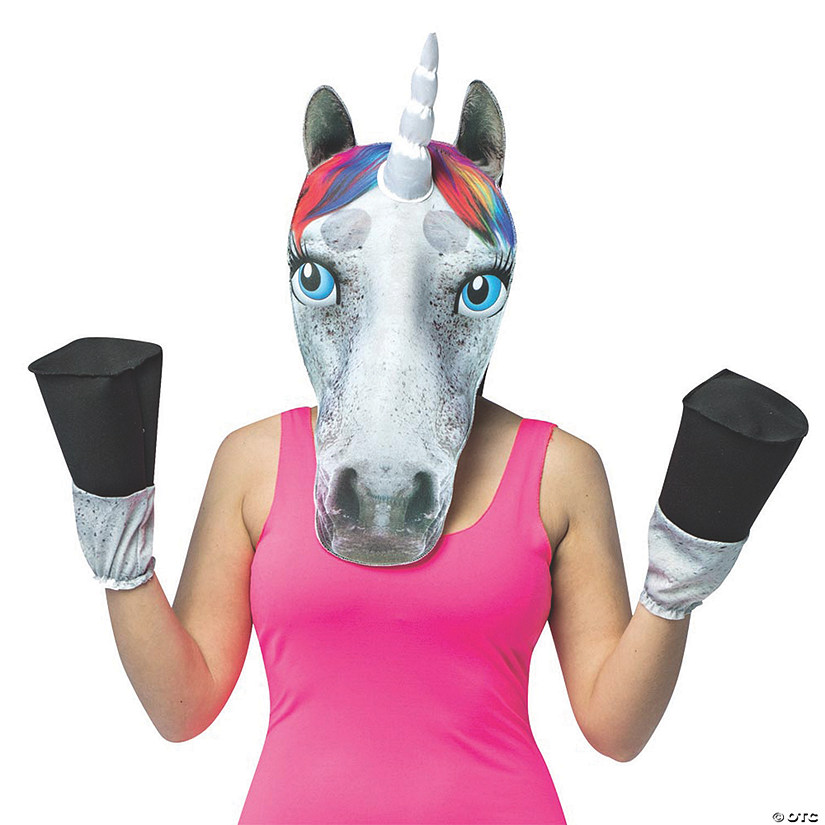 Adult's Unicorn Head Mask with Hooves Image