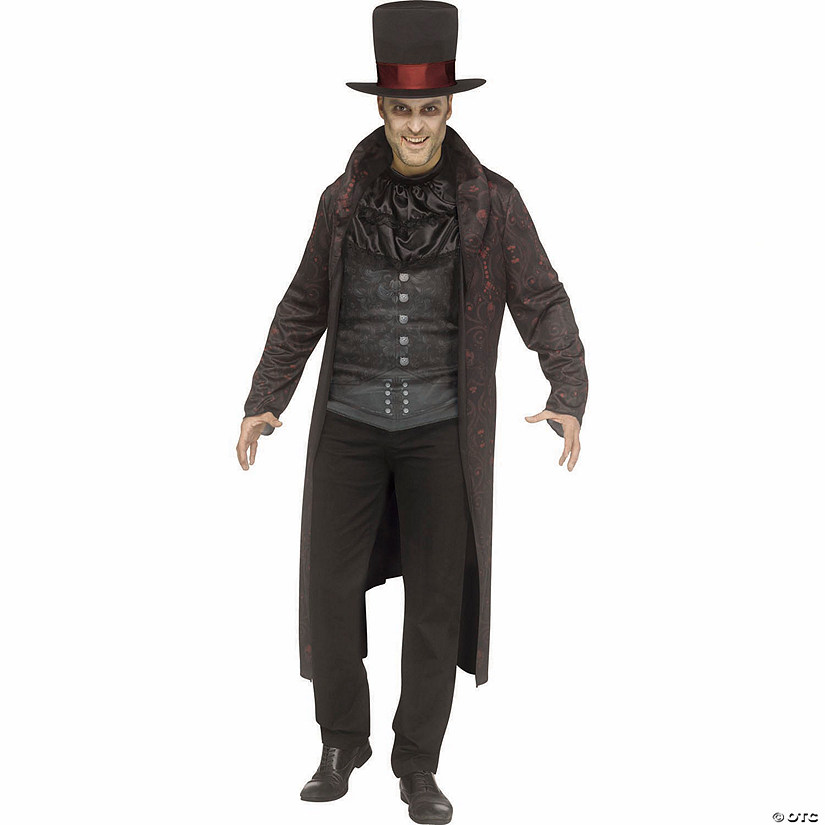 Adults Victorian Vampire Hooded Coat Costume - One Size Image