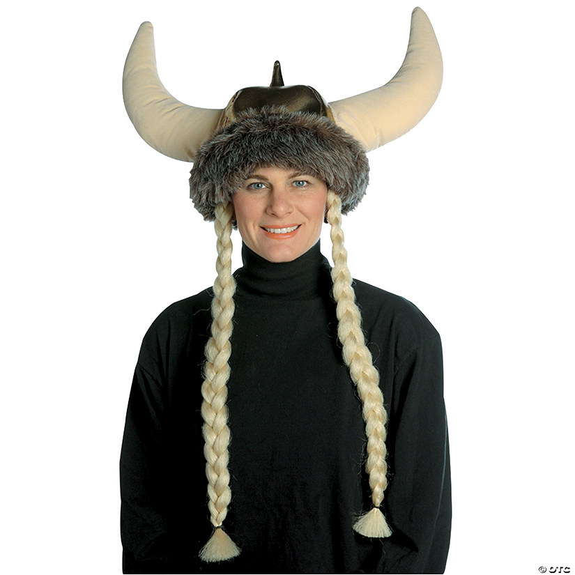 Adults Viking Hat with Blonde Braids Image