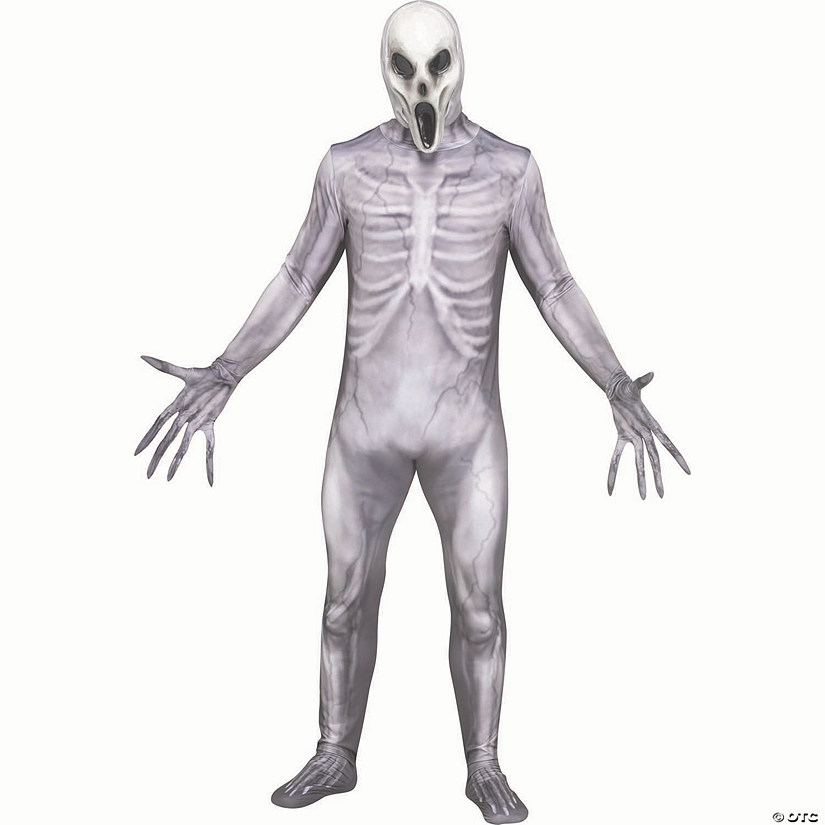 Adults White & Gray Alien Invader Costume - Standard Image