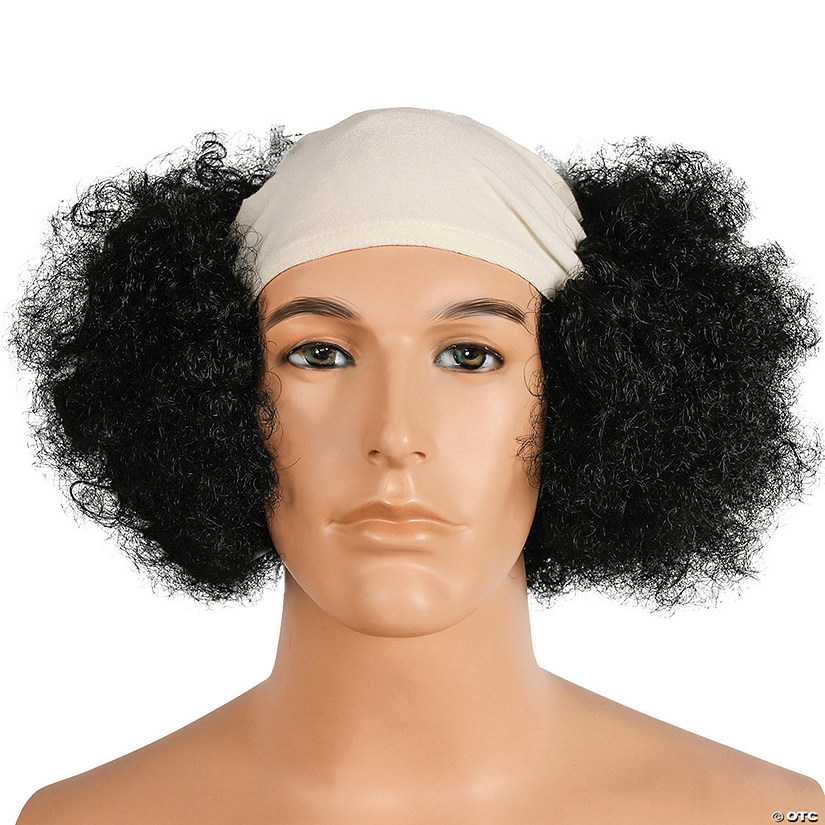 Adults White Cloth Bald Top Short Curly Clown Wig Image