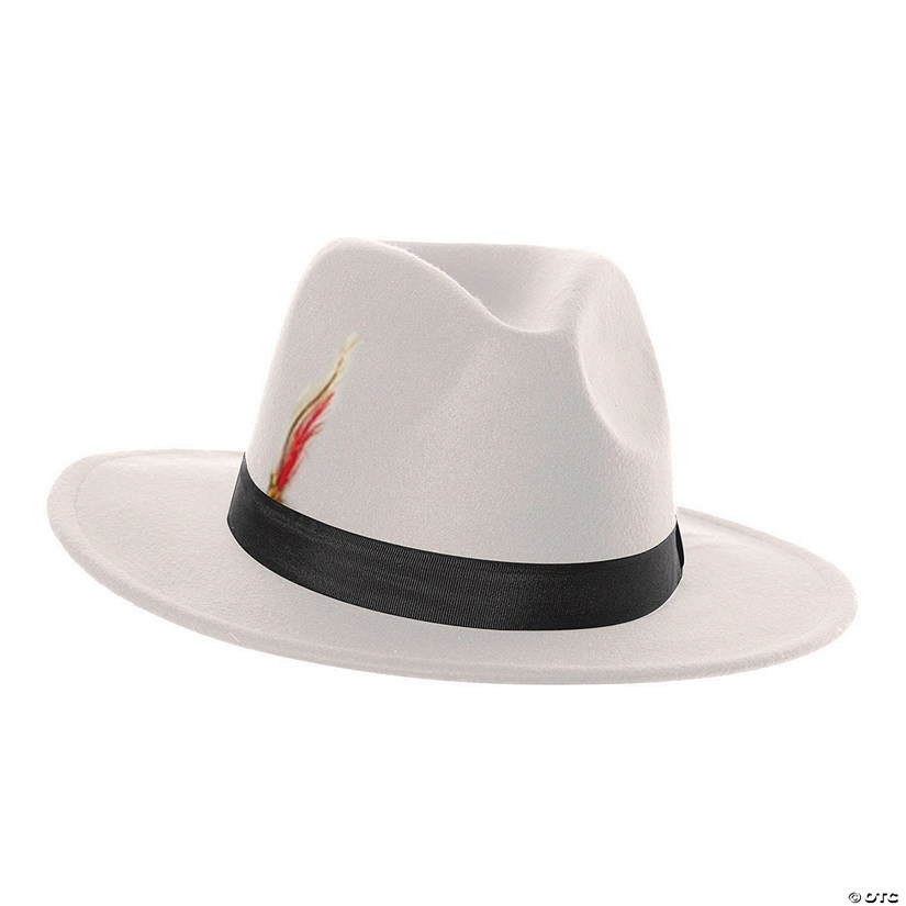 Adults White Fedora Hat Image