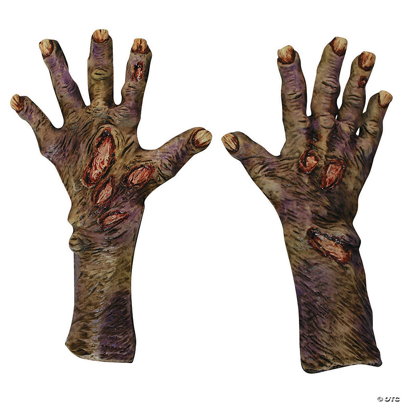 Adults Zombie Rotted Hands - Large Image