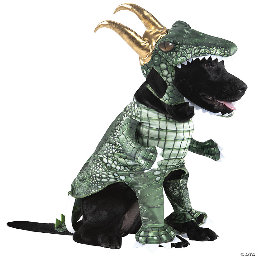 Alligator Loki Pet Costume 25-40 lbs, Back Length 14"-17", Chest 16"-23" Image