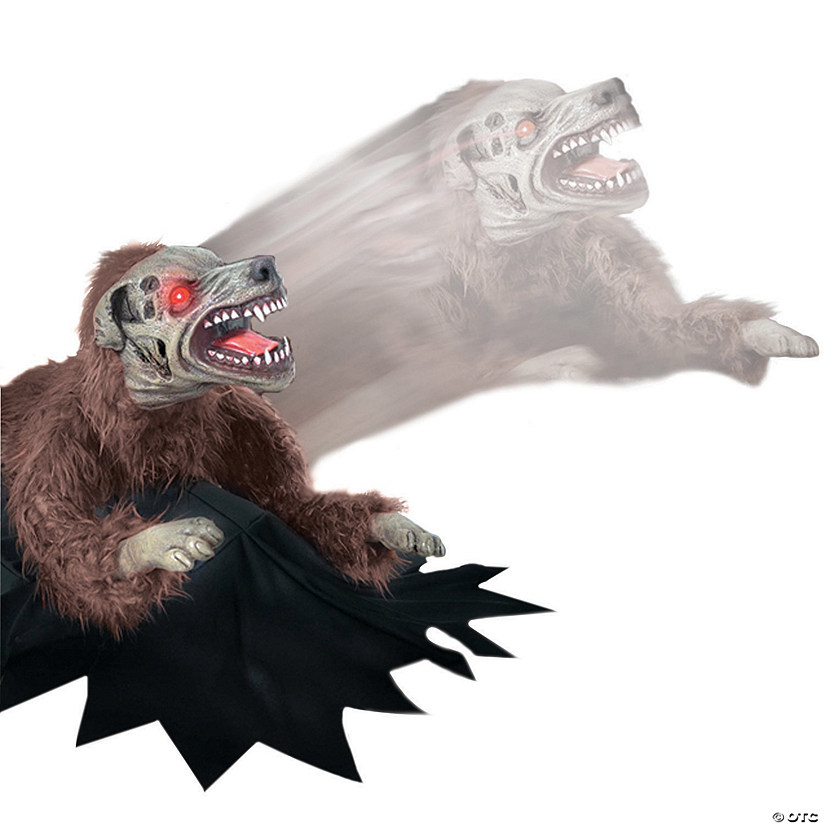 Animated Lunging Mad Dog Halloween Decoration Image