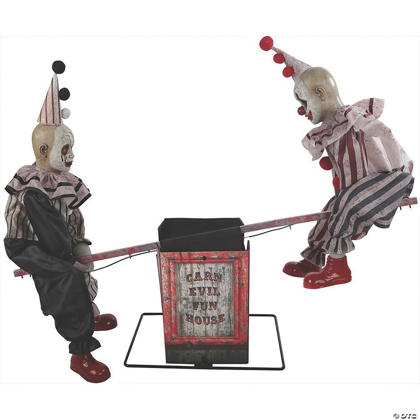 Animated See-Saw Clowns Halloween Decoration Image