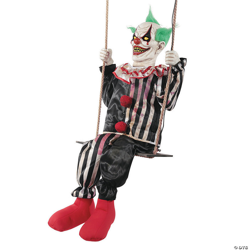 Animated Swinging Chuckles Clown Halloween Decoration Image