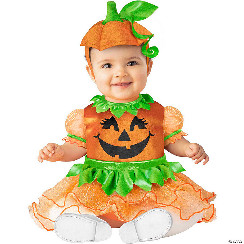 Baby Black, Orange &amp; Green Pumpkin Tutu - Extra Small 0-6 Months Image