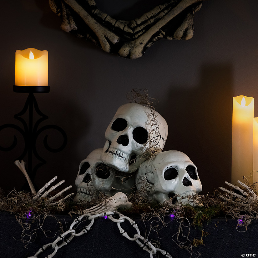 Bag of Skulls Halloween Decorations - 6" - Set of 3 Image