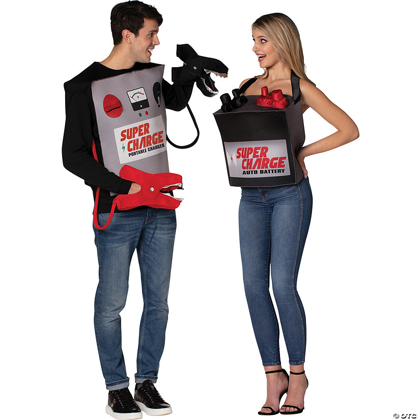 Battery Jumper Cables Couples Costume Image