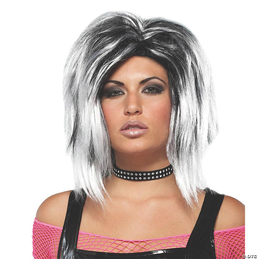 Black &amp; White Rock Longer Wig Image