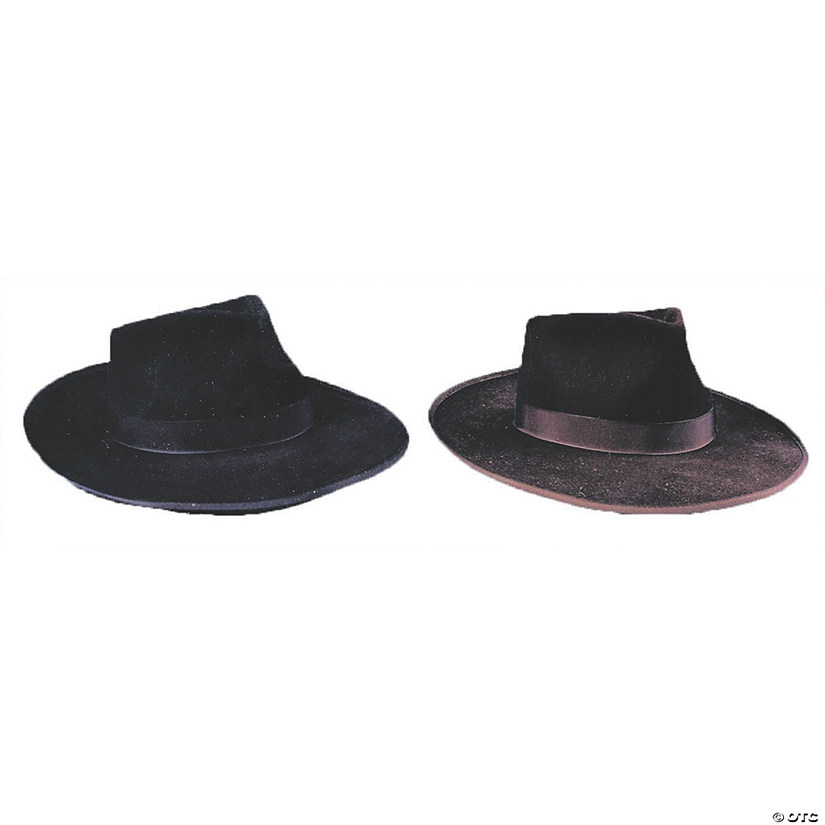 Black Gangster Hat - Large Image