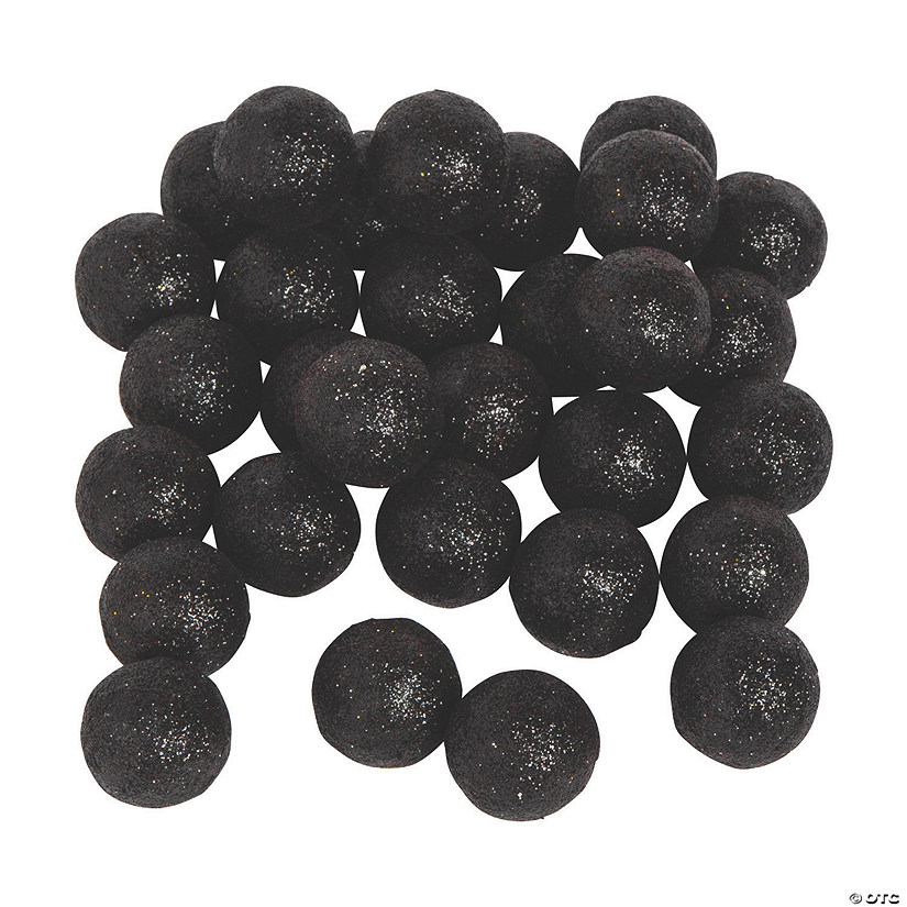 Black Glitter Ball Vase Filler - 40 Pc. Image