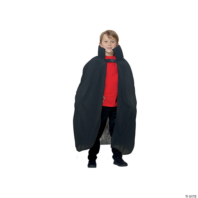 Black Vampire Boy Child Halloween Cape Costume Accessory - Large Image