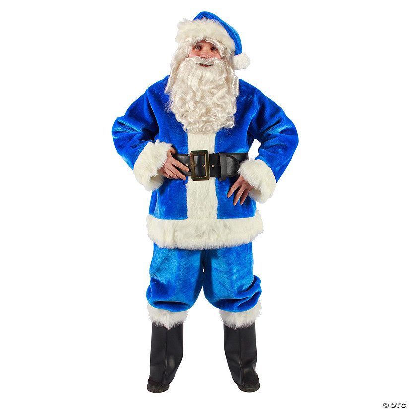 Blue Plush Santa Suit | Halloween Express