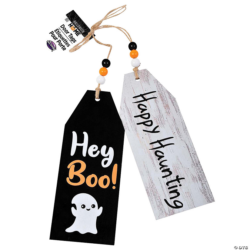 Boo & Happy Haunting Door Tag Halloween D&#233;cor Image