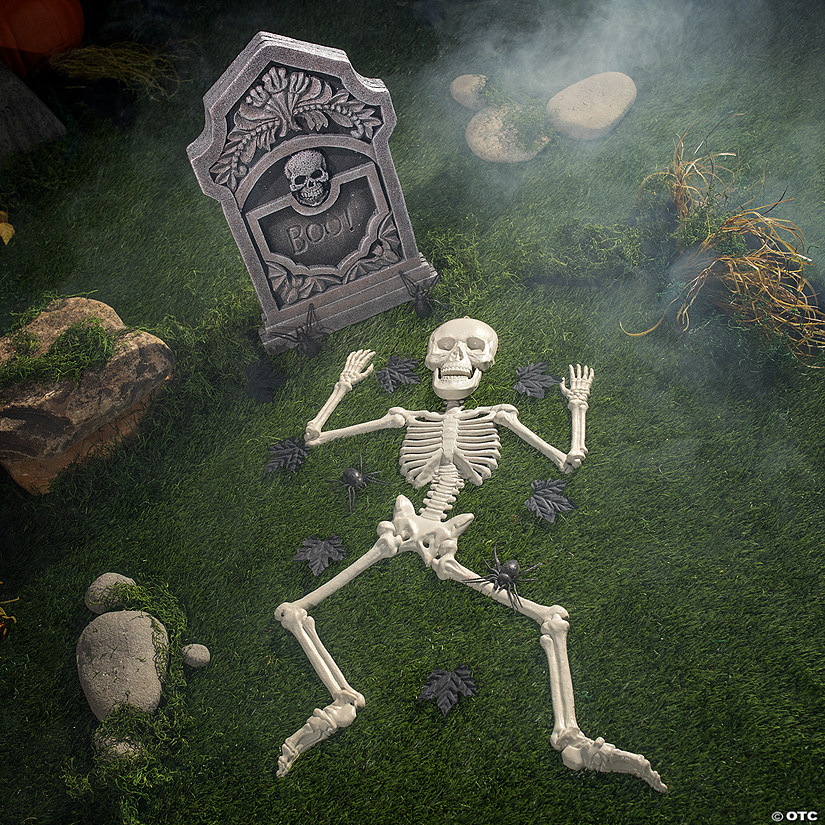 Boo! Tombstone & Skeleton Graveyard Halloween Decorations Set &#8211; 24 Pc. Image