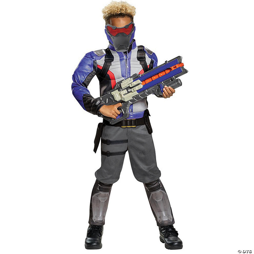 Boy&amp;#8217;s Classic Muscle Overwatch Soldier: 76 Costume Image