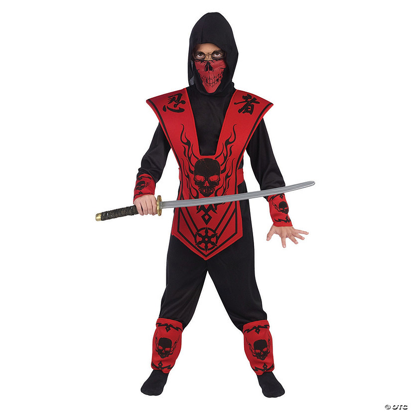 Boy&amp;#8217;s Red Ninja Halloween Costume - Medium Image