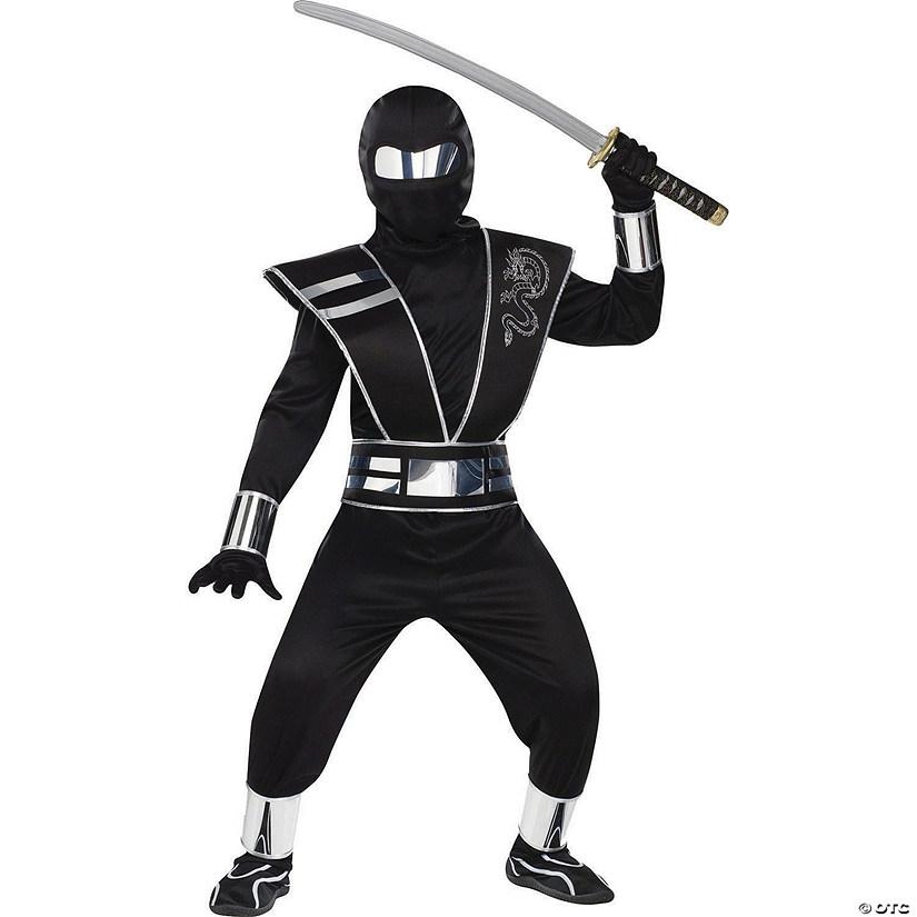 Boy&#8217;s Silver Mirror Ninja Halloween Costume Image
