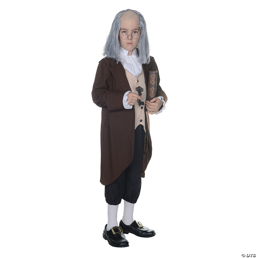 Forum Novelties Child’s Ben Franklin Costume – Medium, Jacket With Vest & Jabot, Historical Dress-Up - View #2