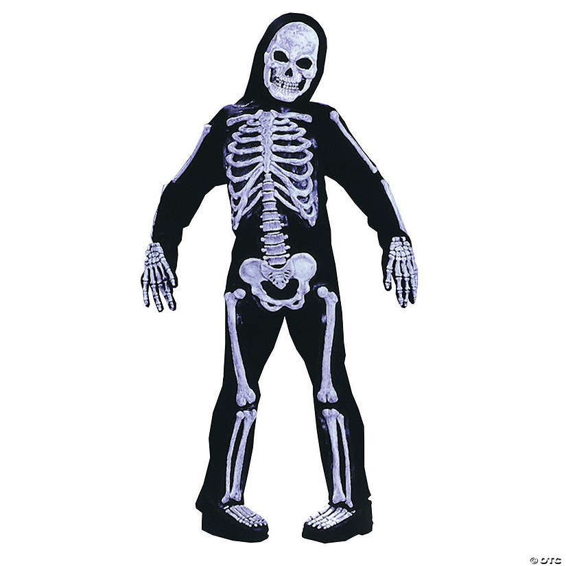 Boy's Black & White Skelebones Skeleton Costume Image