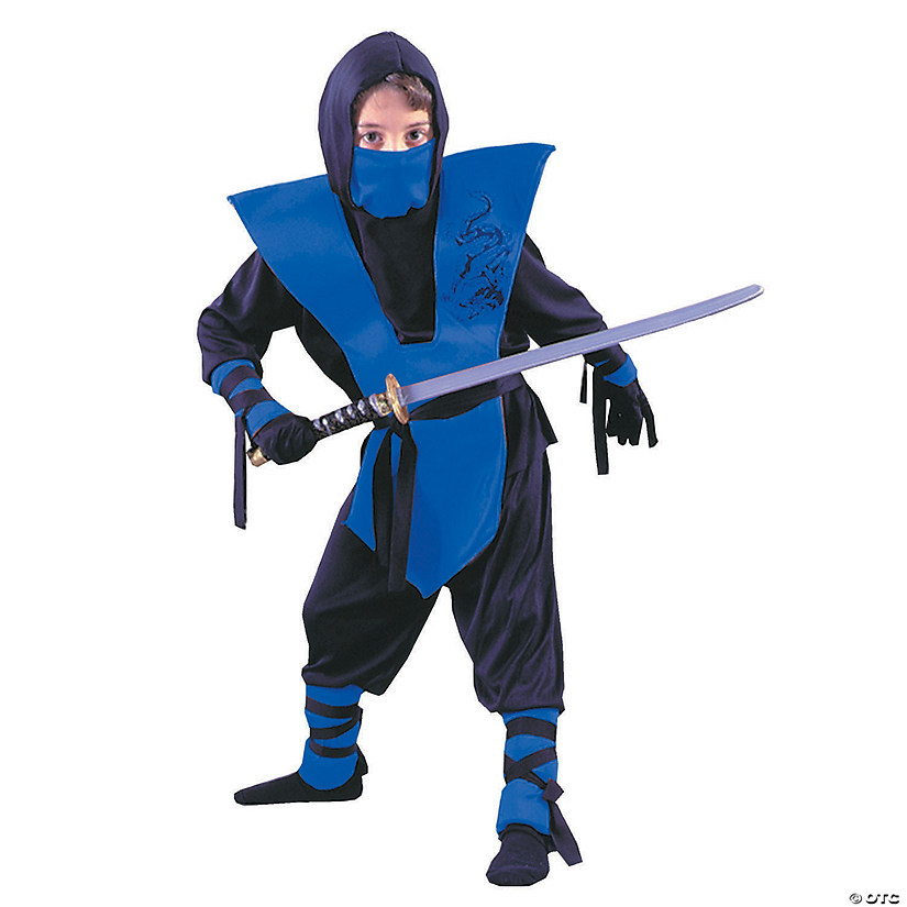 Boy's Blue Ninja Costume - Medium Image
