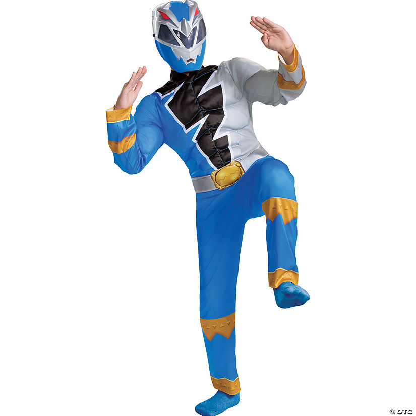 Boy's Blue Ranger Dino Fury Muscle Costume Image