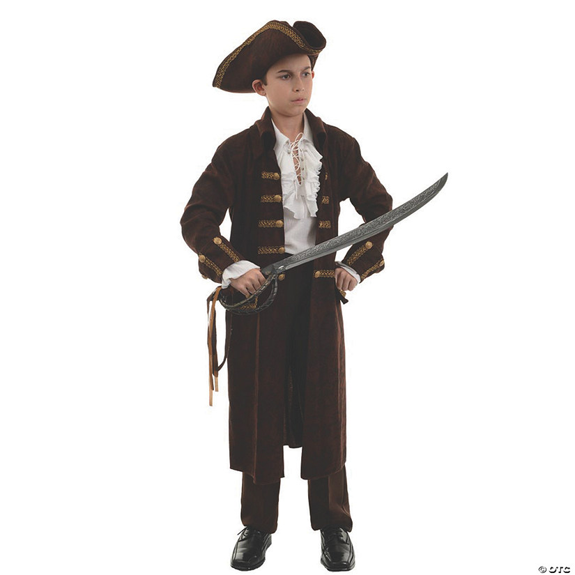 Boy's Brown Pirate Captain Costume - Large Image