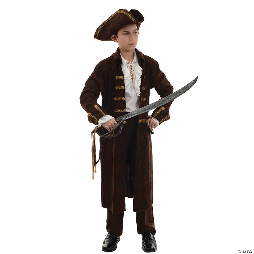 Boy's Brown Pirate Captain Costume - Medium Image