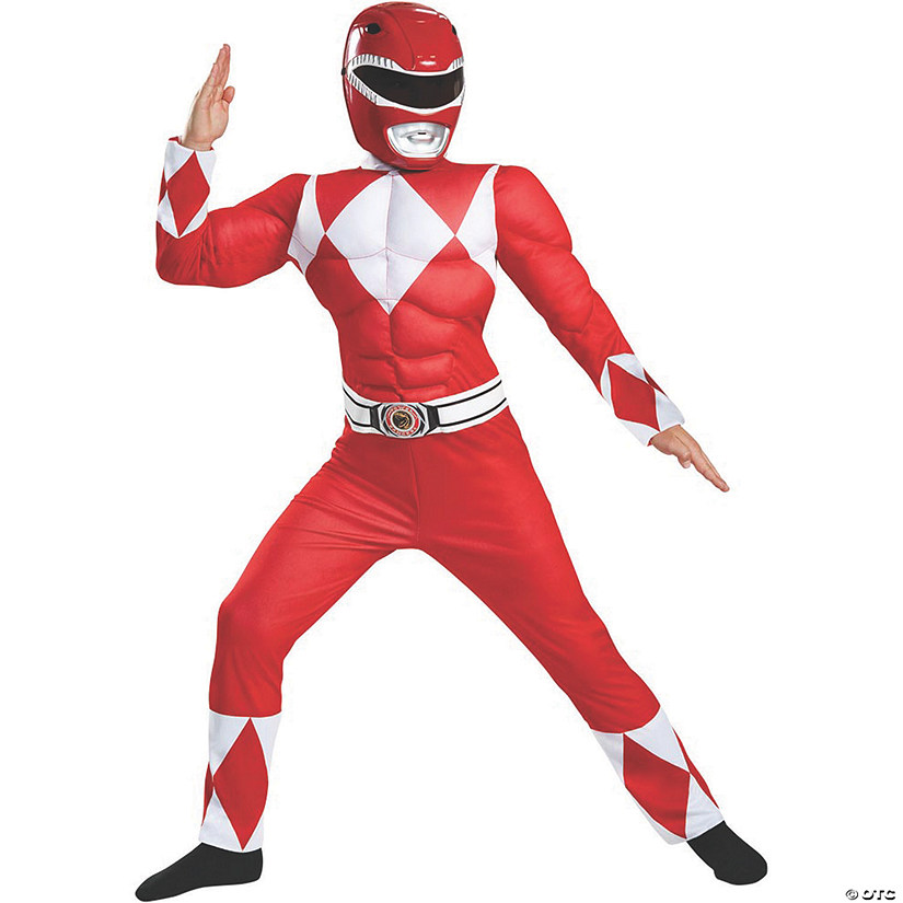 Boy's Classic Red Ranger Costume Large 10-12 Image