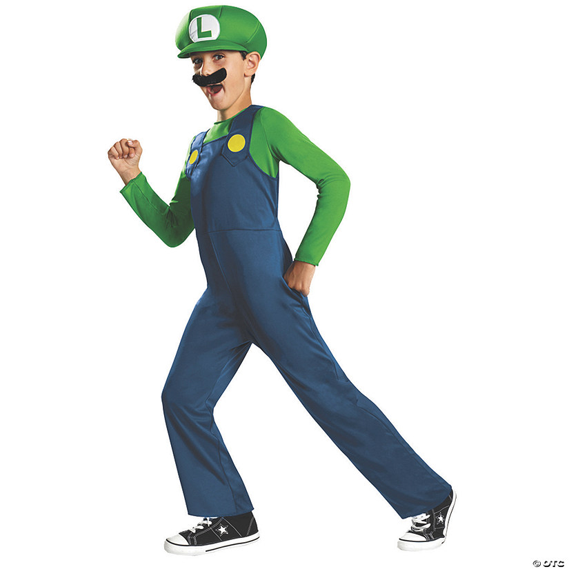 Boy's Classic Super Mario Bros.&#8482; Luigi Costume - Medium 7-8 Image