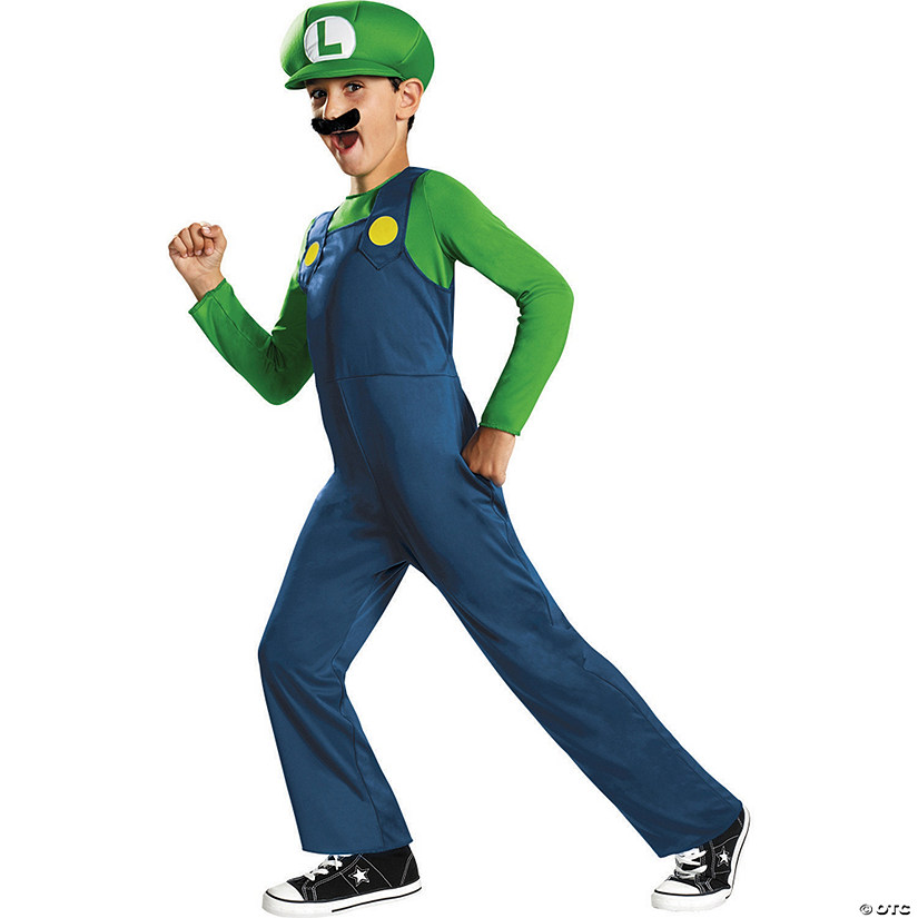 Boy's Classic Super Mario Bros.&amp;#8482; Luigi Costume Image