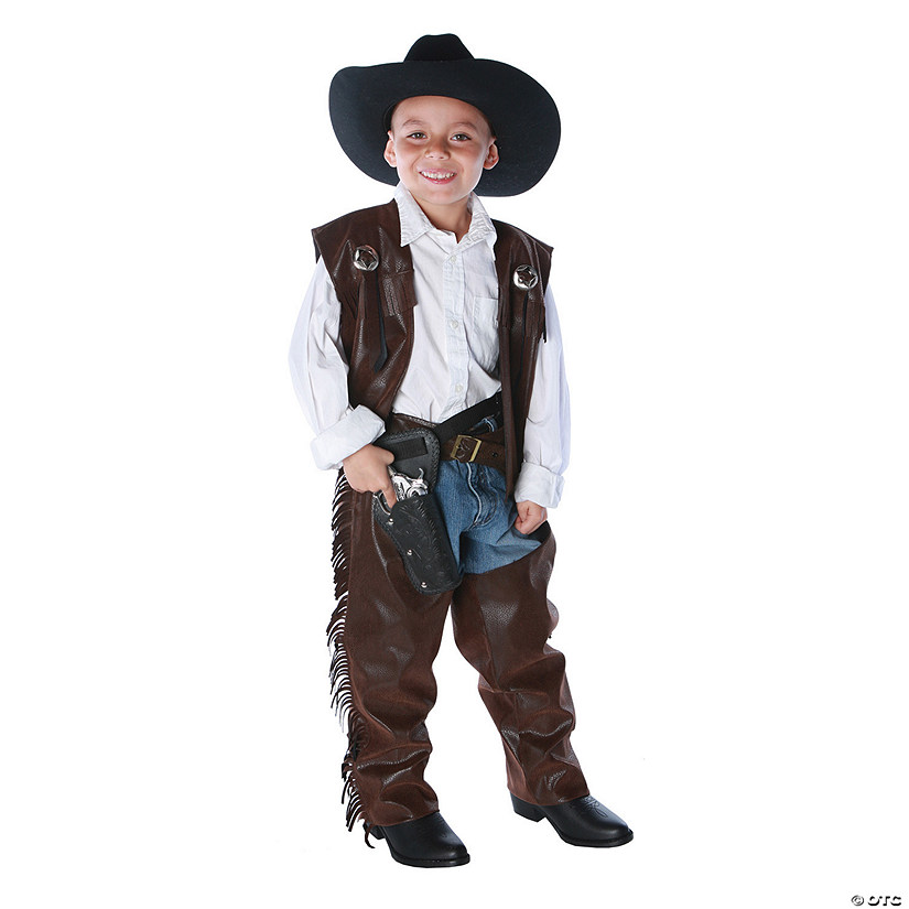 Boy's Cowboy Chaps & Vest Costume Image