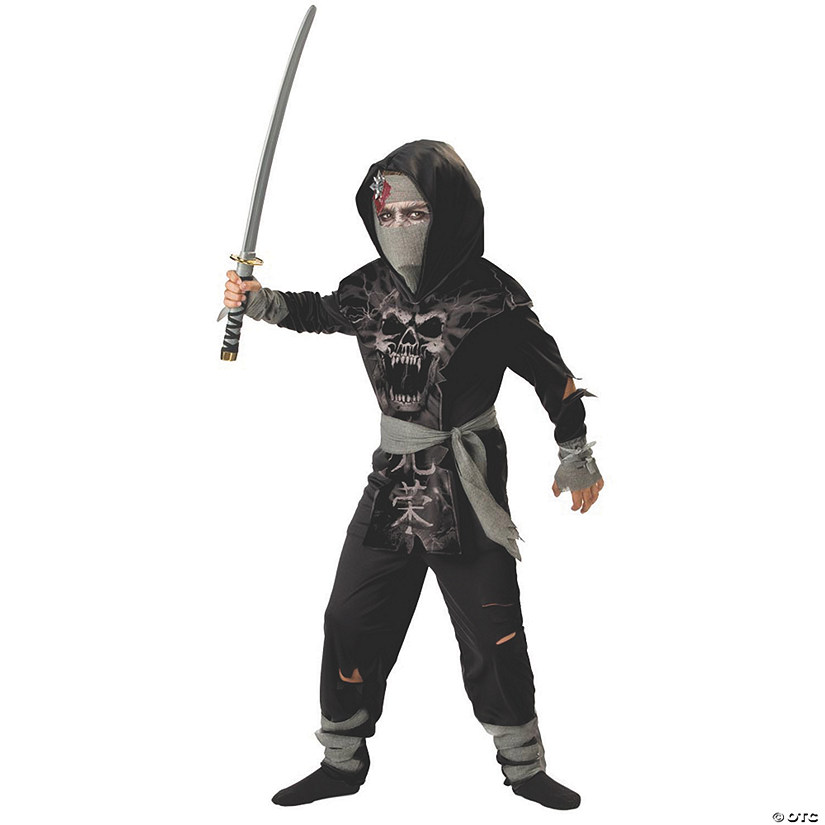 Boy's Dark Zombie Ninja Costume Large Discontinued