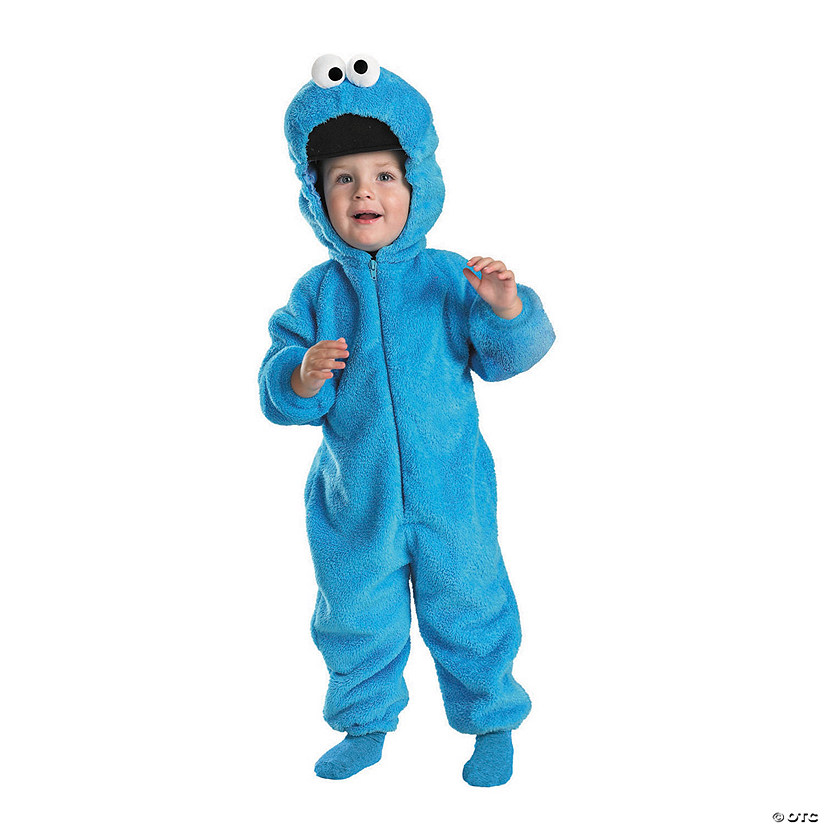 Boy's Deluxe Cookie Monster Plush Jumpsuit Image