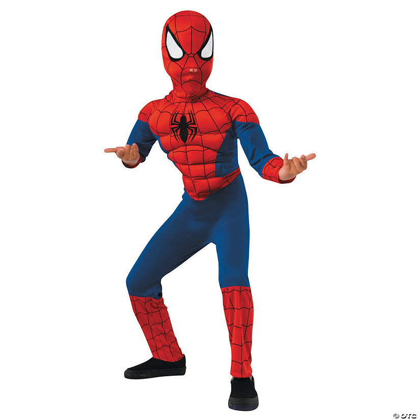 Boy's Deluxe Muscle Chest Spider-Man&#8482; Halloween Costume - Medium Image