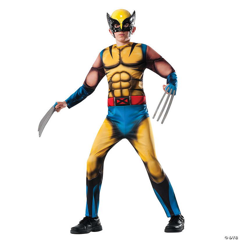 Boy's Deluxe Muscle Chest Wolverine Costume Image